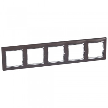 770375 Рамка Valena Темное дерево / Серебро 5-постовая Legrand фото