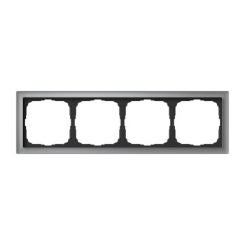 Рамка 4 поста органическое стекло алюминий Systeme Electric Artgallery pure GAL320304 фото