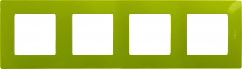 672544 Рамка Etika Зеленый папоротник 4-постовая Legrand фото