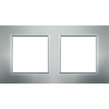 Рамка 2-постовая, серебро Schneider Electric Unica Quadro MGU6.704.55 фото