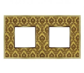 FD01442DGOB Рамка Belle Epoque Tapestry Decorgold / Bright gold 2-постовая гор/верт. Fede фото