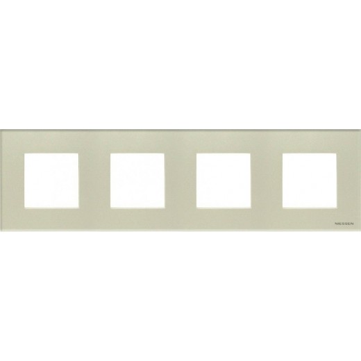 

N2274 CP Рамка Zenit Жемчужное стекло 4-постовая ABB, Zenit N2274 CP