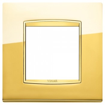 20642.G24 Рамка Eikon Chrome Classica Золото глянцевое 2 модуля Vimar фото