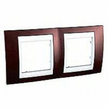 MGU6.004.851 Рамка Unica Хамелеон терракотовый / Белый 2-постовая Schneider Electric фото