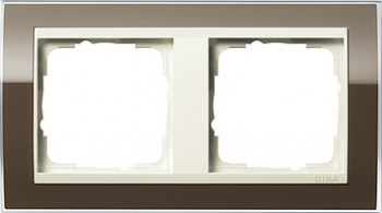 0212761 Рамка Event Clear Коричневый / Кремовый 2-постовая Gira фото