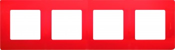 672534 Рамка Etika Красный 4-постовая Legrand фото
