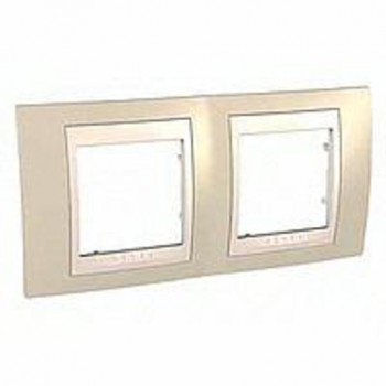 MGU6.004.567 Рамка Unica Хамелеон песчаный / Бежевый 2-постовая Schneider Electric фото