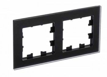 Рамка двойная матовое черное стекло Systeme Electric (Schneider Electric) AtlasDesign Nature ATN331002 фото