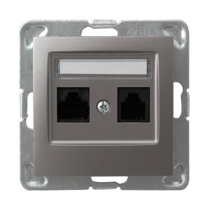 

Ospel Impresja Титан Розетка компьютерная 2-я, категория 5e, RJ-45, без рамки GPK-2Y/K/m/23, Impresja GPK-2Y/K/m/23