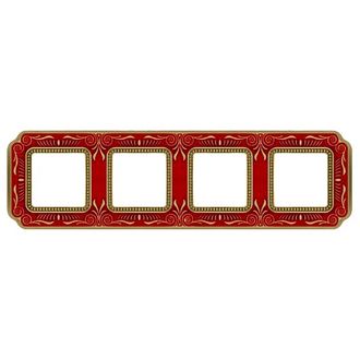 FD01364ROEN Рамка Smalto Italiano Firenze Ruby red 4-постовая Fede фото