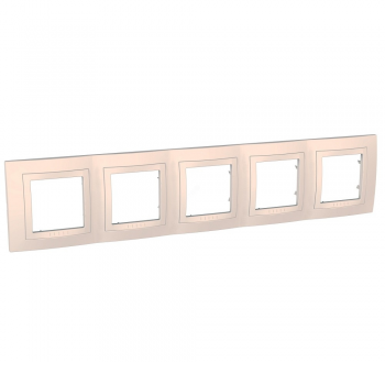 MGU2.010.25 Рамка с декоративным элементом Unica Бежевый 5-постовая Schneider Electric фото