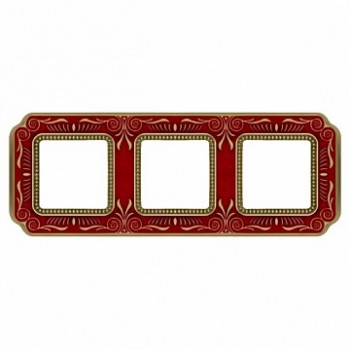FD01353ROEN Рамка Smalto Italiano Siena Ruby red 3-постовая Fede фото