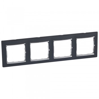 770394 Рамка Valena Ноктюрн / Серебро 4-постовая Legrand фото