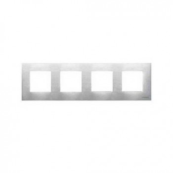 N2274 OX Рамка Zenit Натуральная сталь 4-постовая ABB фото