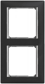 770396 Рамка Valena Ноктюрн / Серебро 2-постовая вертикальная Legrand фото