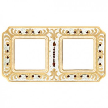 FD01352OPCL Рамка Siena Gold White Patina 2-постовая Fede фото