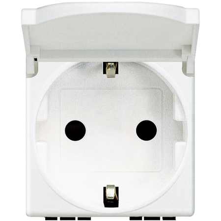 

N4141PW LivingLight Розетка 2К+З с крышкой, белый Bticino, LivingLight Air N4141PW