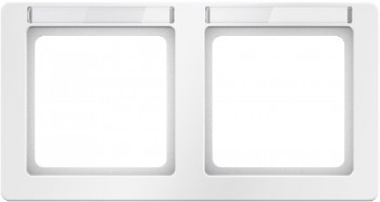 10226019 Рамка с полем для надписей Q.1 Полярная белизна с эффектом бархата 2-постовая Berker фото