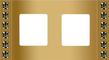 FD01272OR Рамка Crystal De Luxe Real Gold 2-постовая Fede фото