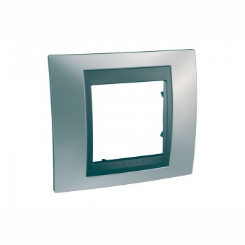 Рамка 1-постовая, хром матовый/графит Schneider Electric Unica Top MGU66.002.238 фото