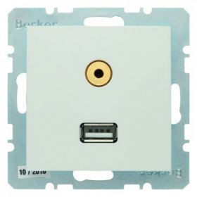 

3315398989 BMO USB/3.5mm AUDIO S1 цвет: полярная белезна Berker, S.1 3315398989