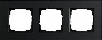 0213126 Рамка Esprit Черный алюминий 3-постовая Gira фото