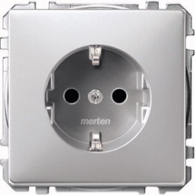 

MTN2300-4060 Механизм розетки с заземлением со шторками , алюминий Merten, Artec MTN2300-4060