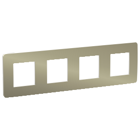 NU280850 Рамка Unica Studio Metal Бронза / Белый 4-постовая Schneider Electric фото