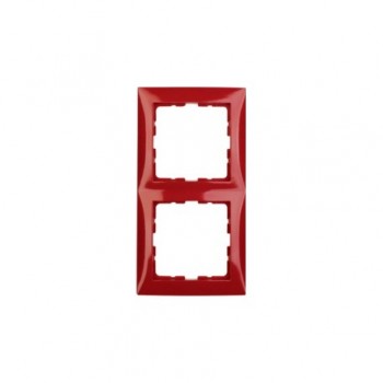 10128962 Рамка S.1 Красный с блеском 2-постовая вертикальная Berker фото