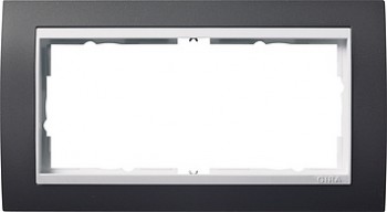 1002328 Рамка без перегородки Event Черный / Белый 2-постовая Gira фото