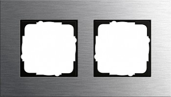 0212219 Рамка Esprit Сталь 2-постовая Gira фото