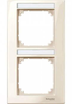 MTN513244 Рамка с полем для надписи M-Plan Бежевый 2-постовая вертикальная Merten фото