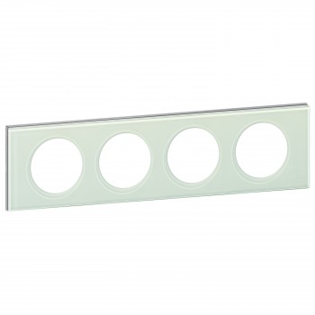 069314 Рамка Celiane Стекло Смальта белая глина 4-постовая Legrand фото