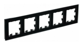 Рамка 5 постов черное стекло Systeme Electric (Schneider Electric) AtlasDesign Nature ATN321005 фото