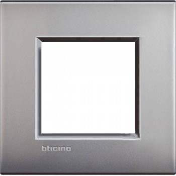 Рамка 2 модуля, никель матовый Bticino Living Light Air LNE4802NK фото