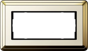 1002633 Рамка Classix Латунь / Кремовый 2-постовая Gira фото