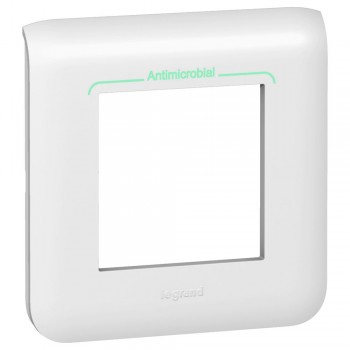078722 Рамка антибактериальная Mosaic Белый 1-постовая Legrand фото