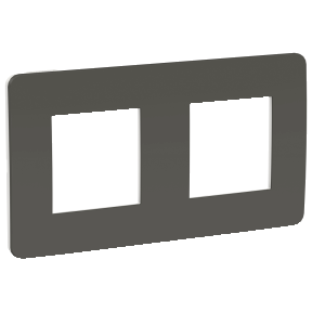 NU280421 Рамка Unica Studio Color Дымчато-серый / Белый 2-постовая Schneider Electric фото