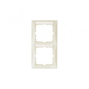 10128912 Рамка с полем для надписей S.1 Белый с блеском 2-постовая вертикальная Berker фото