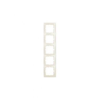 10158989 Рамка S.1 Полярная белизна с блеском 5-постовая вертикальная Berker фото