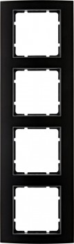 10143005 Рамка B.3 Черный / антрацитовый 4-постовая вертикальная Berker фото