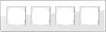 

0214512 Рамка Esprit Glass C Белое стекло 4-постовая Gira, Esprit Glass C 0214512