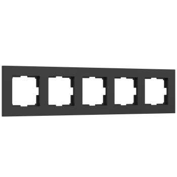 Рамка на 5 постов Slab (черный софт) Werkel a067785 W0052908 фото