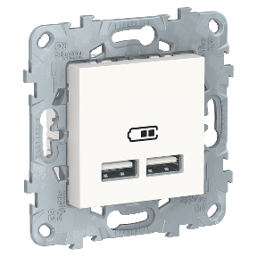 

NU541818 Розетка USB, 2-местная, 5 В / 2100 мА, Белый Schneider Electric, Unica Studio NU541818