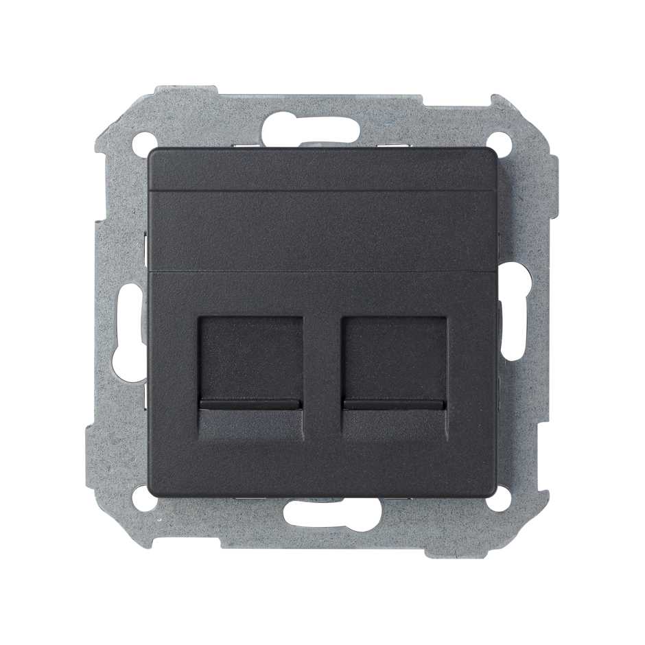 

82009-38 Адаптер со шторками на 2 коннектора UTP (RJ45), SYSTIMAX, S82, S82N, S82 Detail, графит Simon, 82009-38