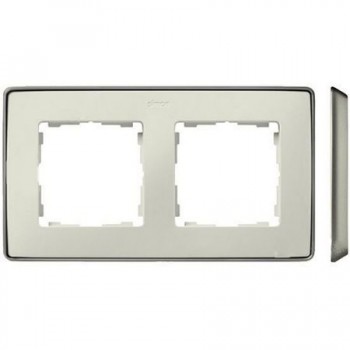 8201620-248 Рамка декоративная, 2 поста, Select, Simon 82 Detail, слоновая кость-шампань фото