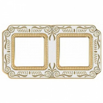 FD01362OPEN Рамка Smalto Italiano Firenze Pearl white 2-постовая Fede фото