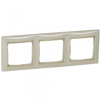 774153 Рамка Valena Слоновая кость / Золото 3-постовая Legrand фото
