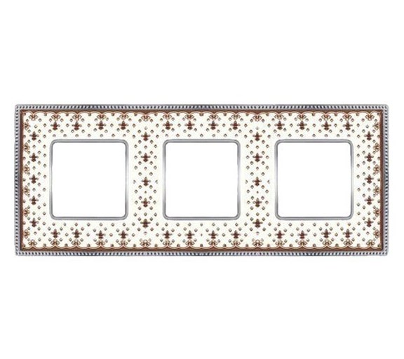 

FD01473MACB Рамка Belle Epoque Porcelain Brown LYS / Bright chrome 3-постовая гор/верт. Fede, Belle Epoque Porcelain FD01473MACB
