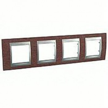 Рамка 4-постовая, дерево/алюминий Schneider Electric Unica Top MGU66.008.0M4 фото